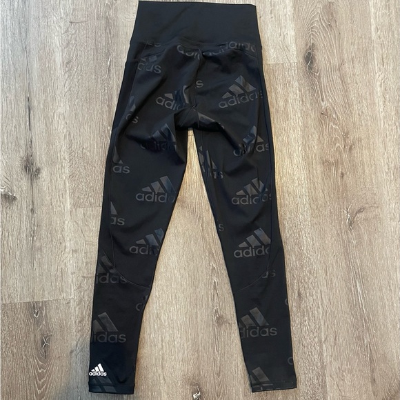 Adidas Womens Leggings with Logo Embroidery - Picture 2 of 3
